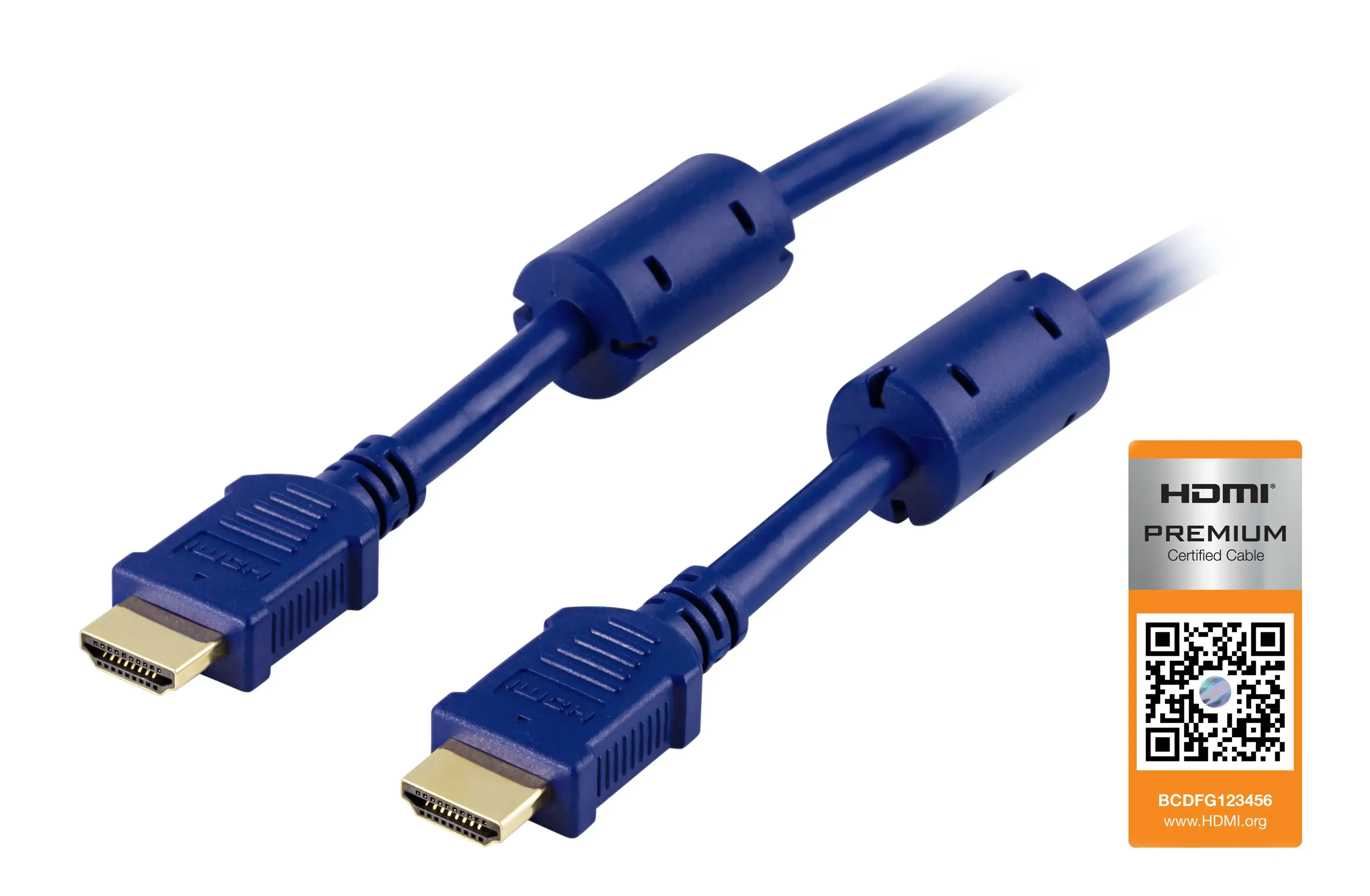 HDMI-kabel high-speed with ethernet 2m blå