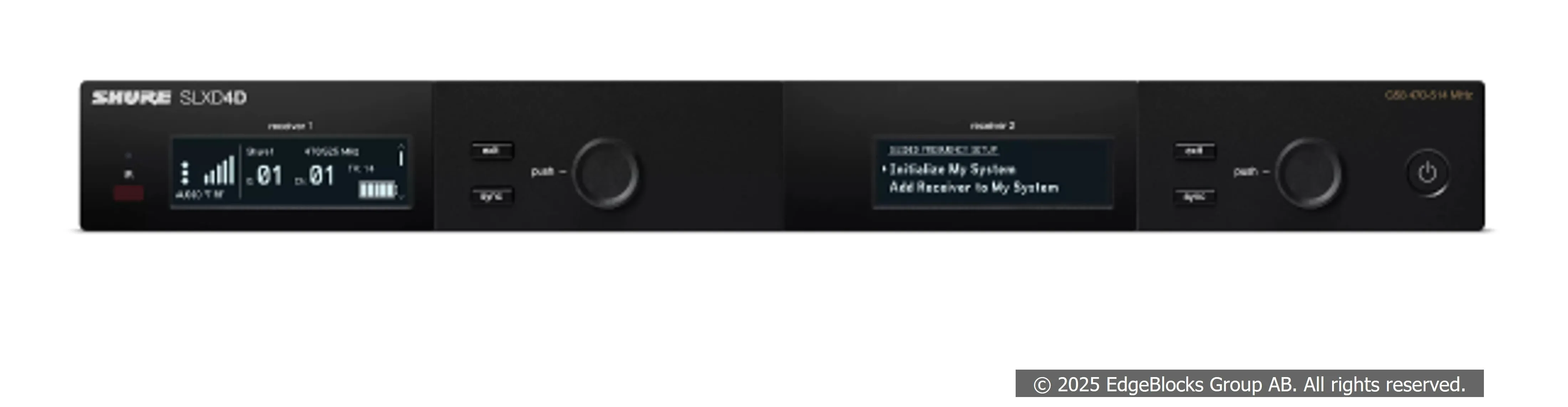 Shure SLXD4D S50 trådlös mottagare 2 kanaler i 19-tumsrack