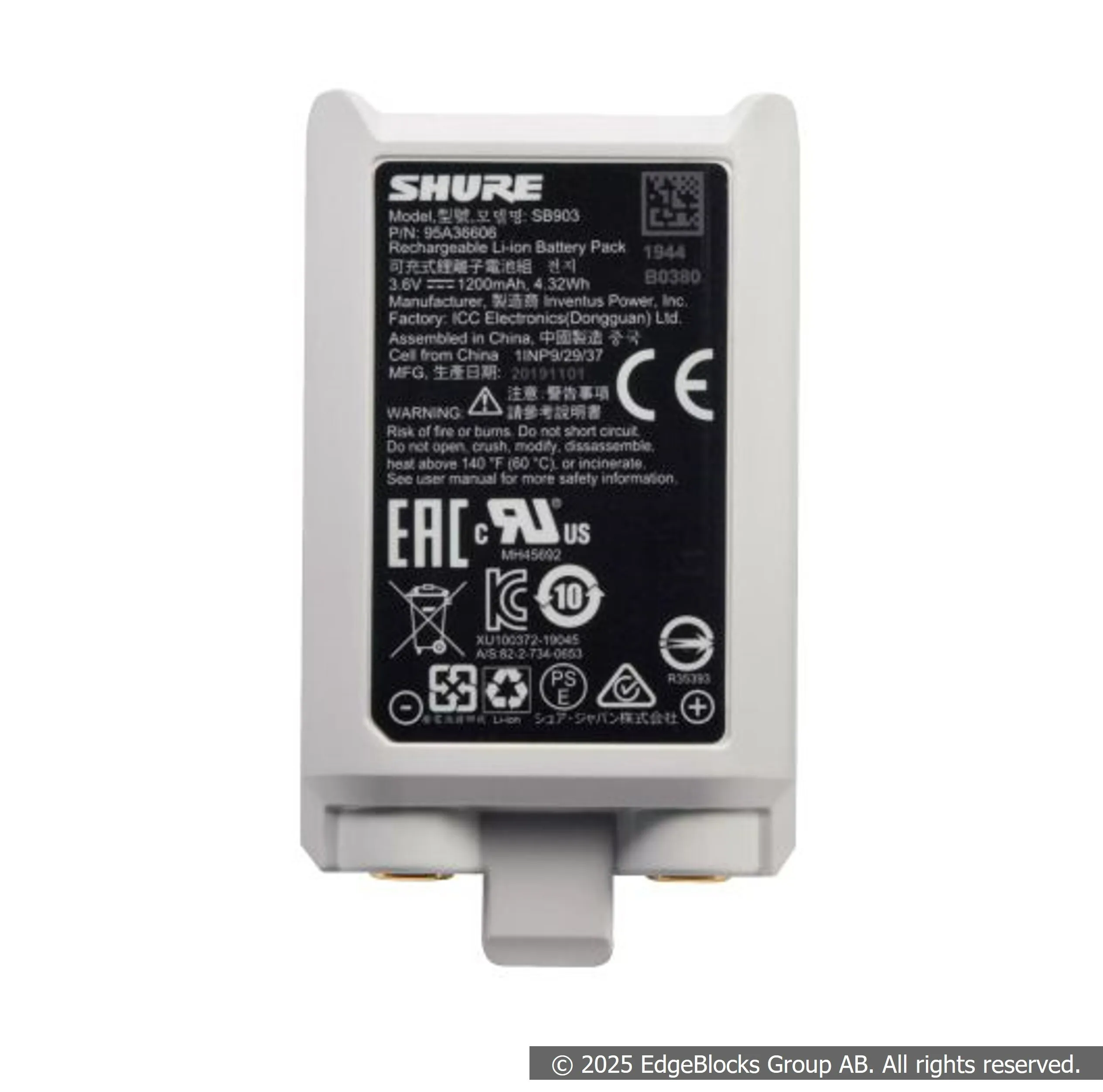 Shure SB903 SLXD Li-Ion batteri