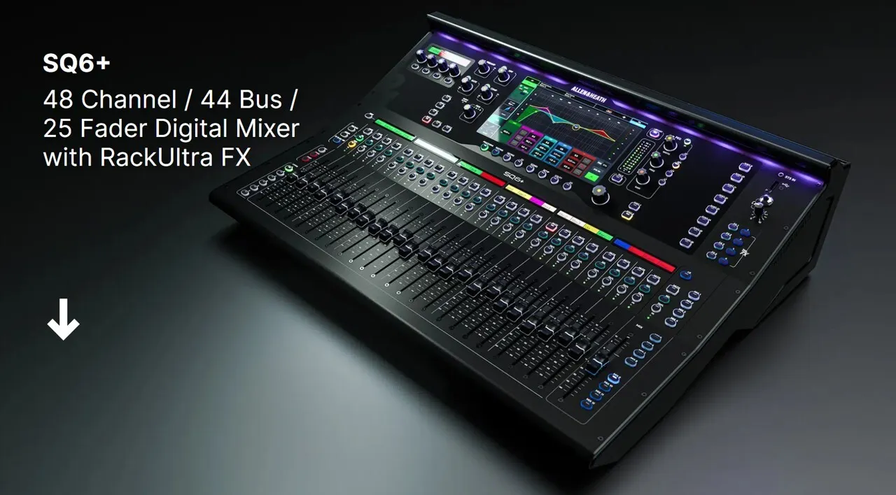 Allen & Heath SQ-6+ 48ch digital mixer i ZCASE med doghouse och hjul