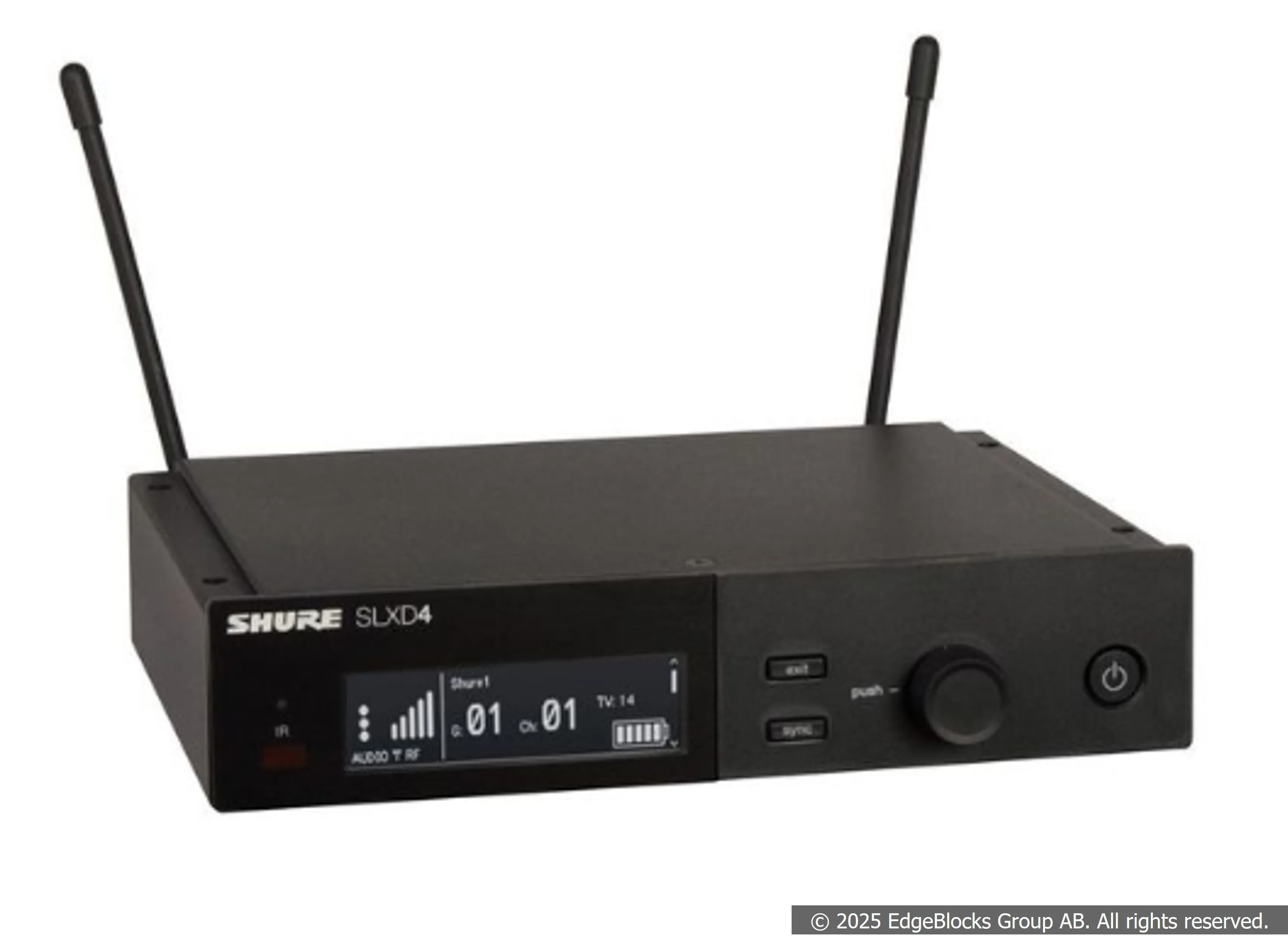 Shure SLXD4 S50 trådlös mottagare i 19-tumsrack