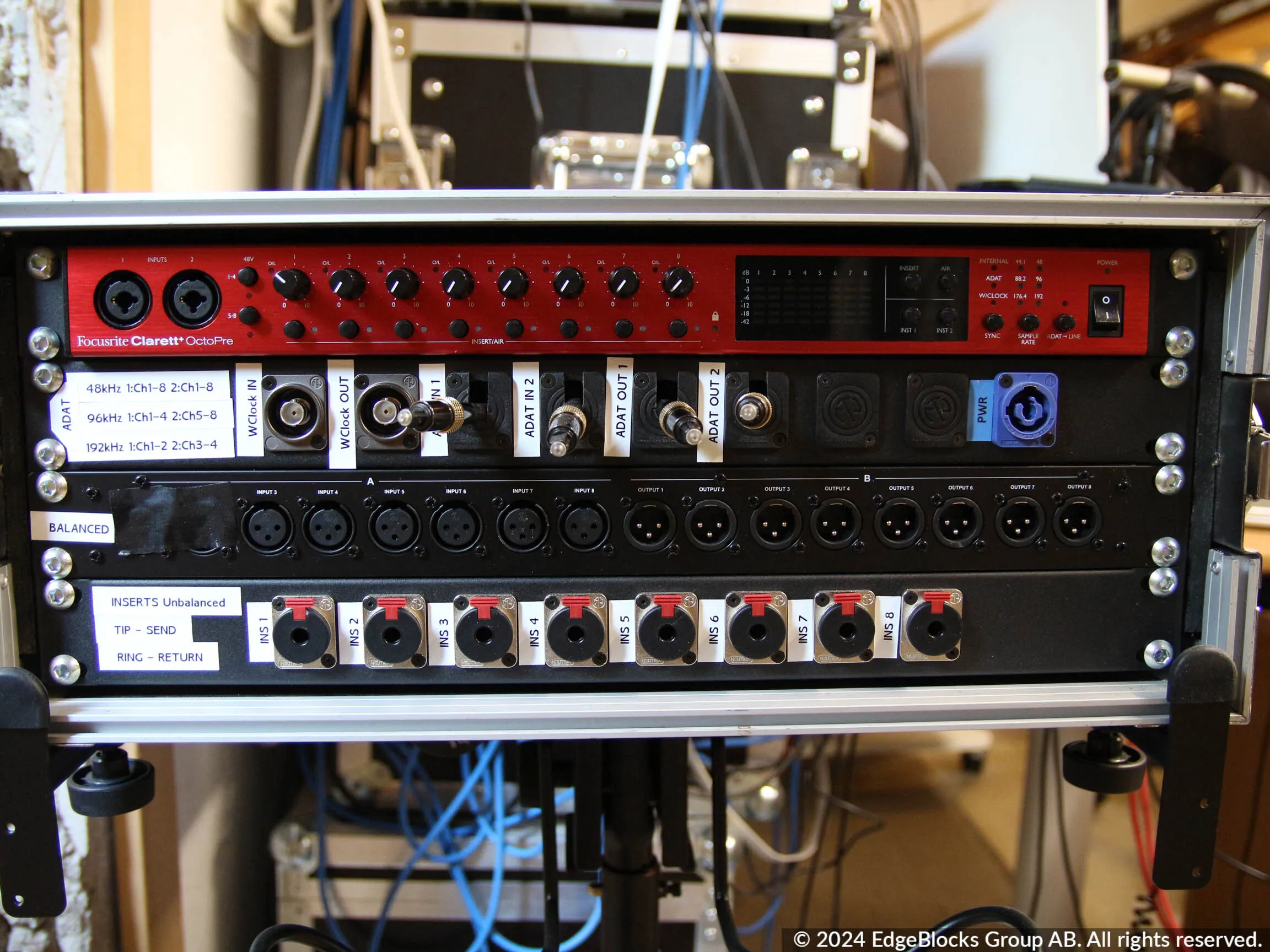 Focusrite Clarett+ OctoPre 8-ch Mic-pre AD/DA 19"-flight case