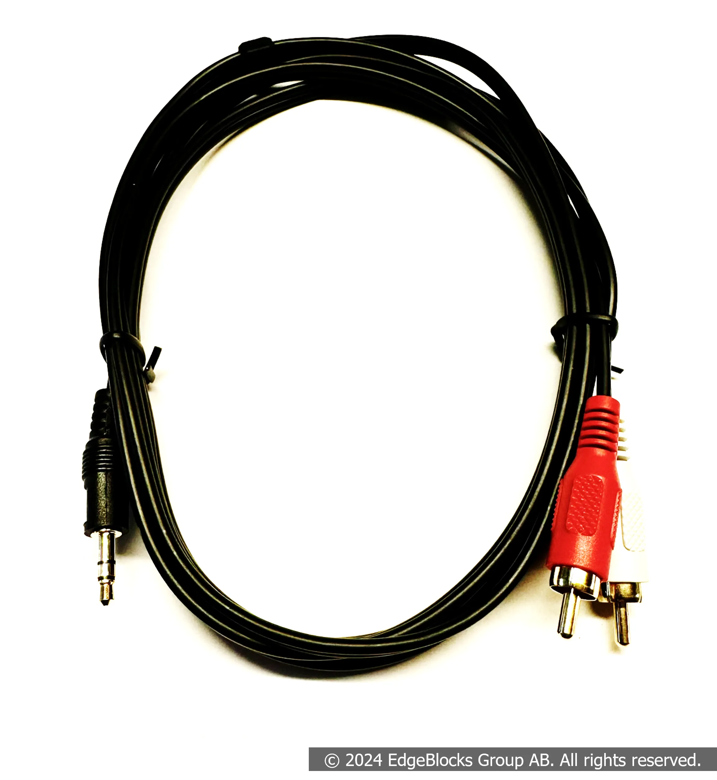 Ljudkabel 3,5mm plugg - 2xRCA plugg, 2m