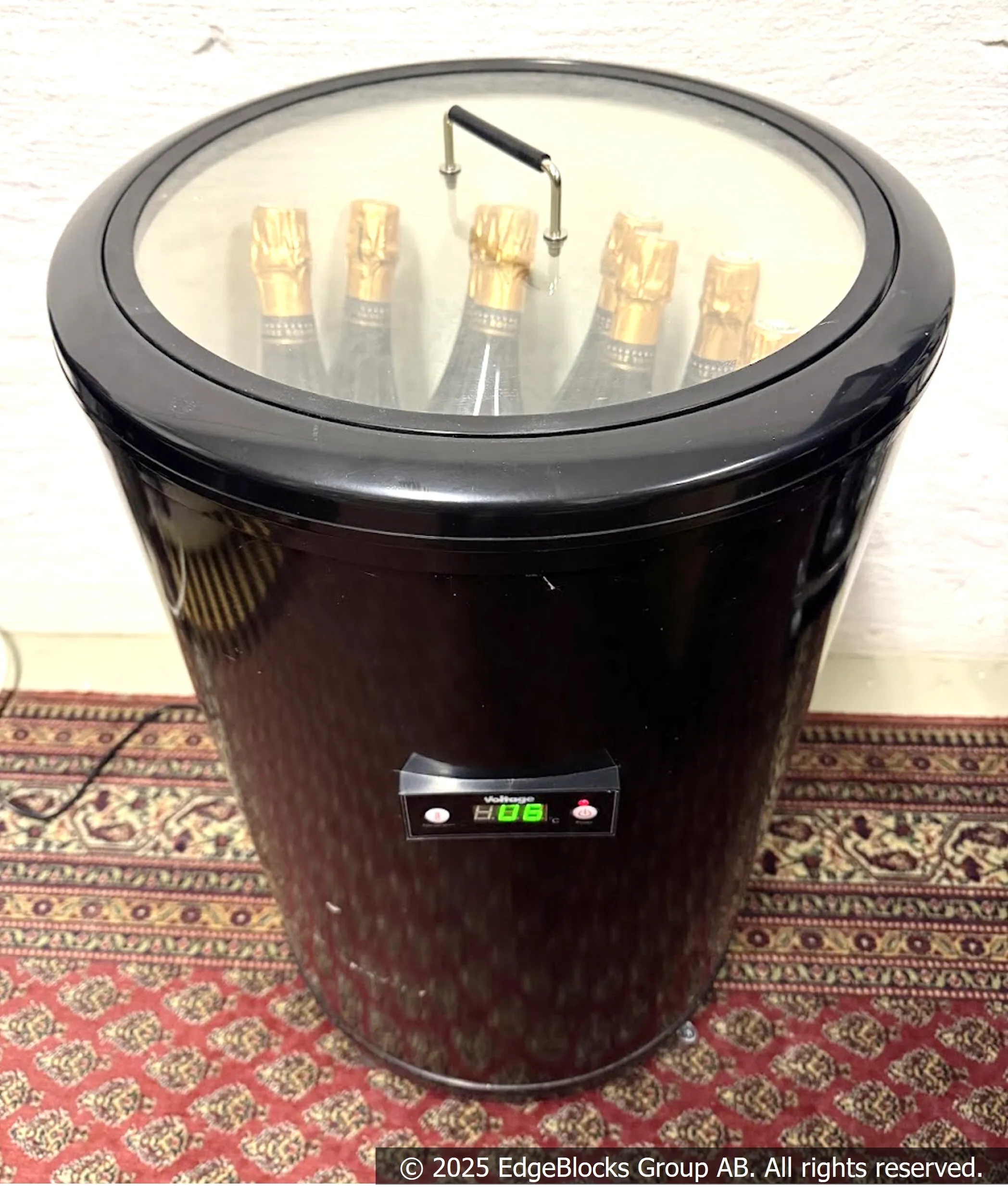 Partycooler cylinder på hjul, svart