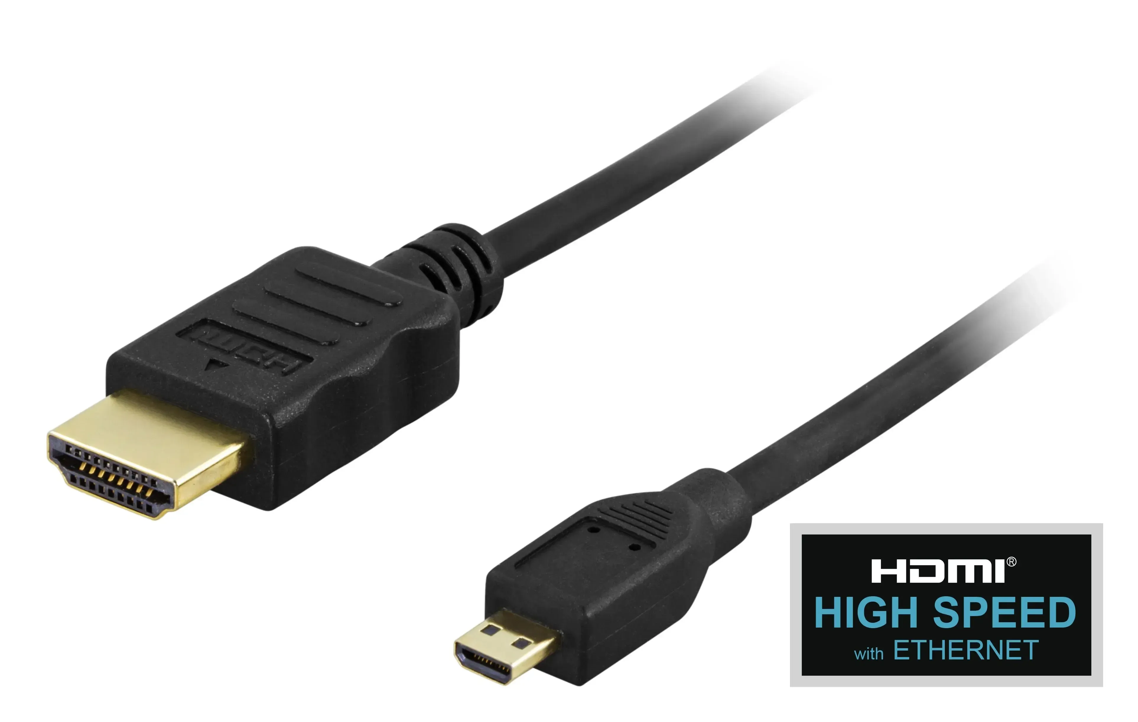 HDMI-kabel micro high-speed with ethernet 2m svart