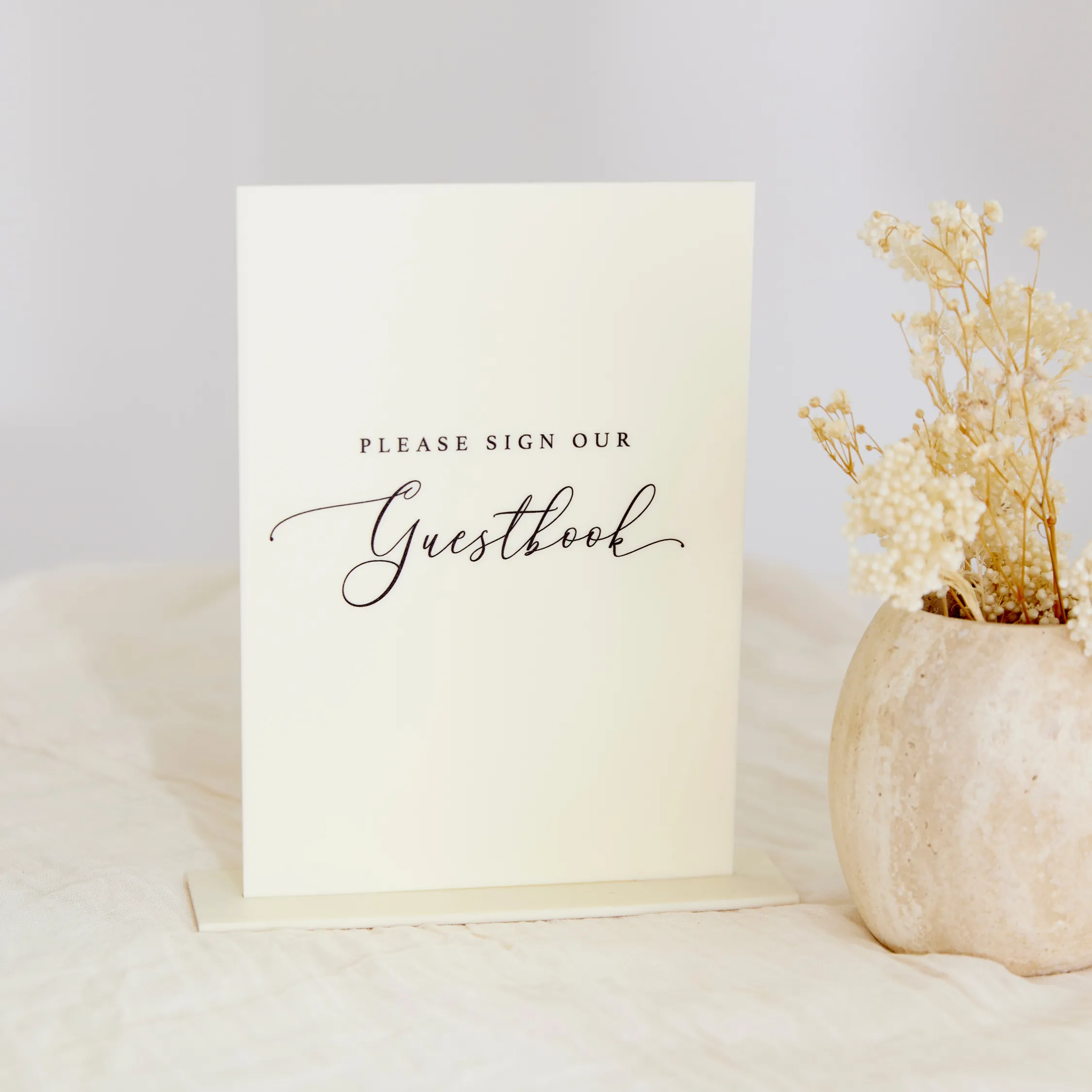Guestbook Sign - Ivory Rectangle