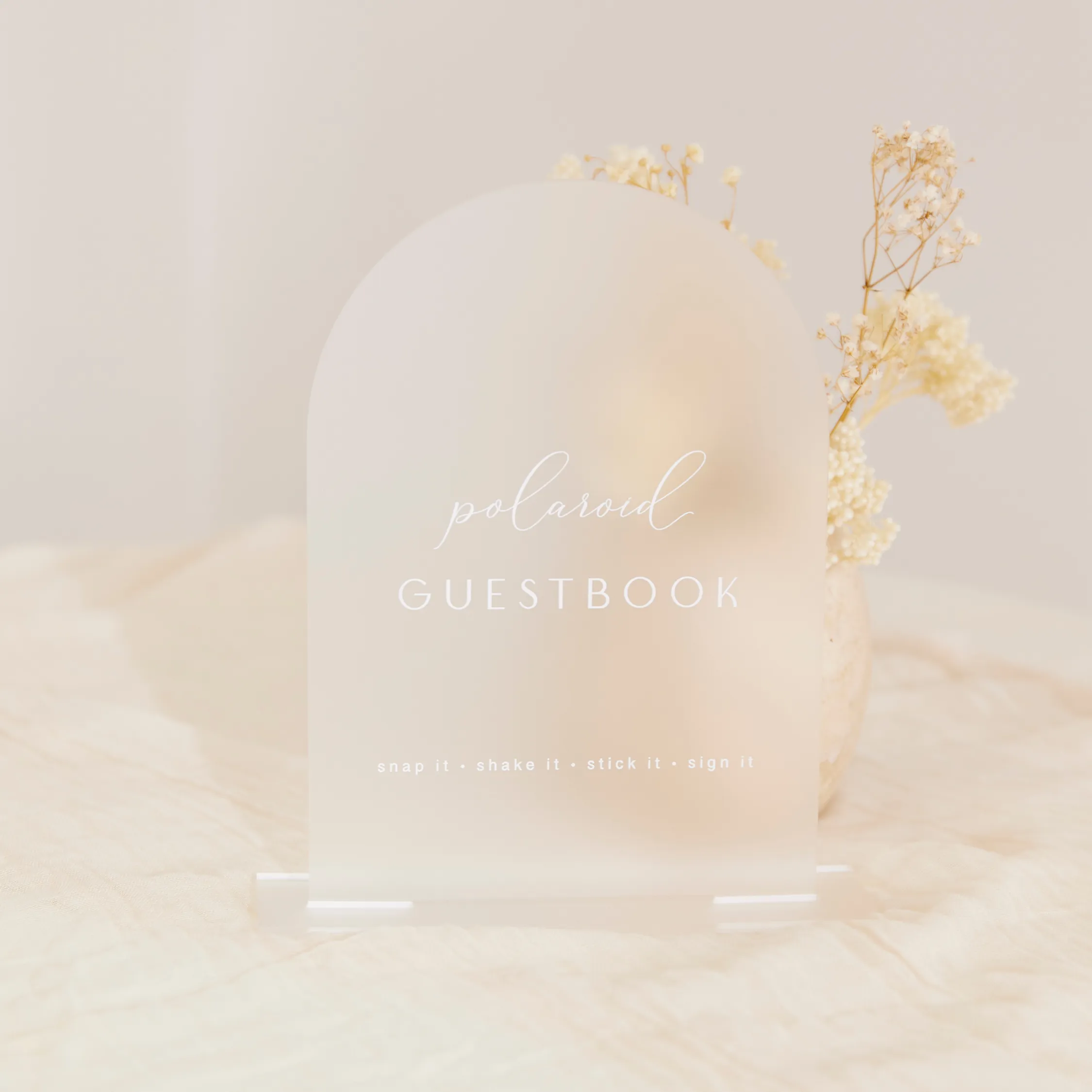 Polaroid Guestbook Sign - Clear Frost Arch