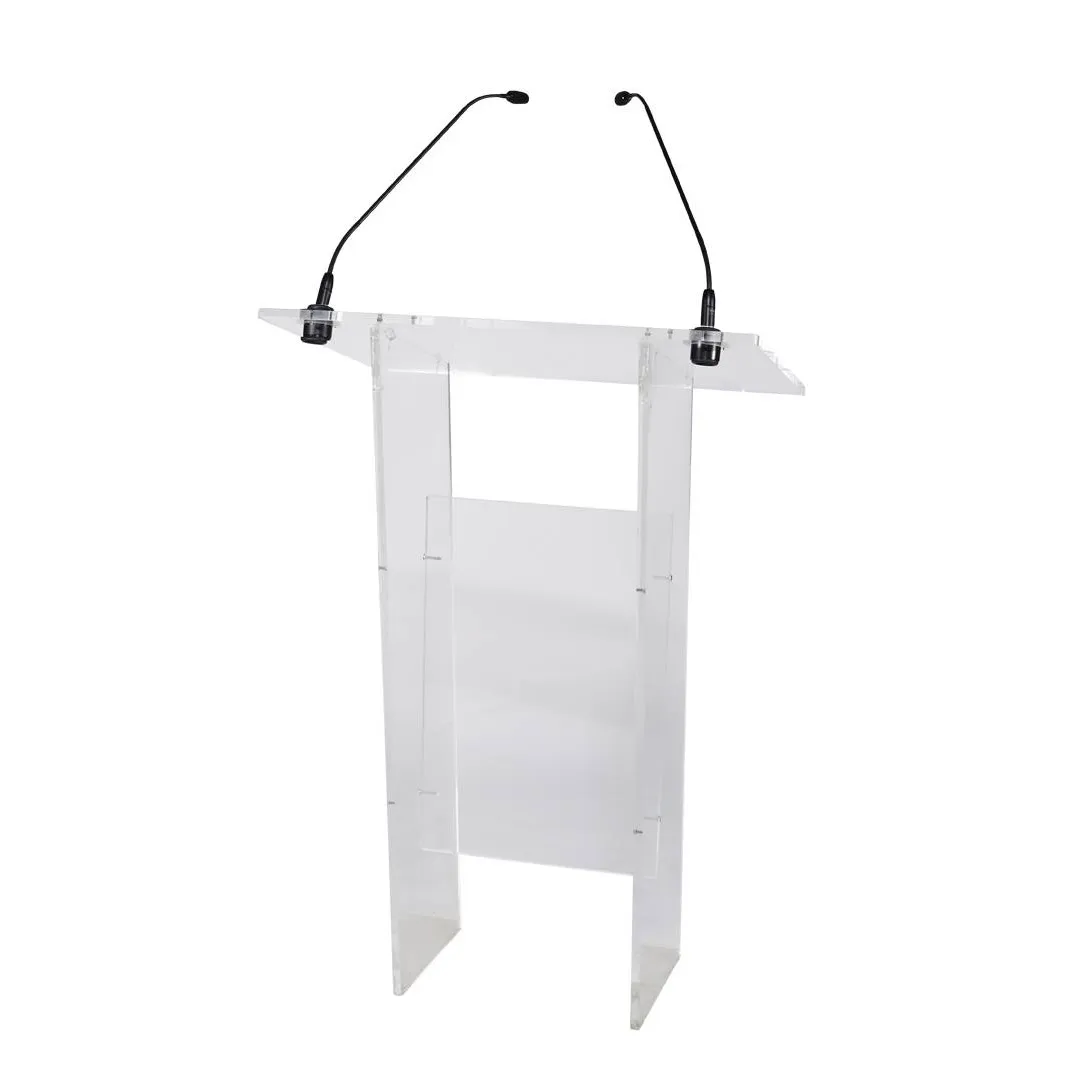 Pupitre cristal et 2 micros col de cygne