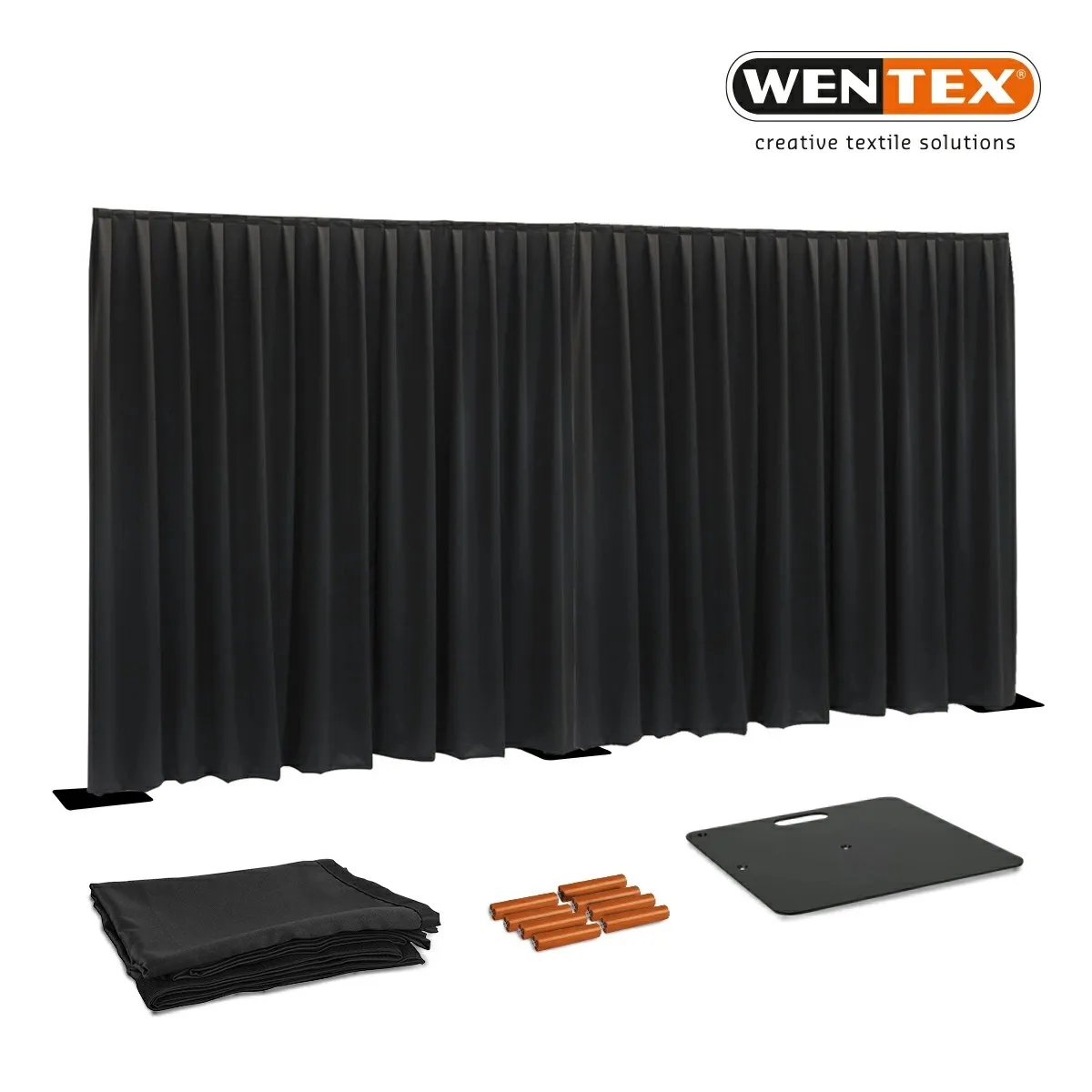 Verhuur: Wentex pipe and drape systeem 3x4m