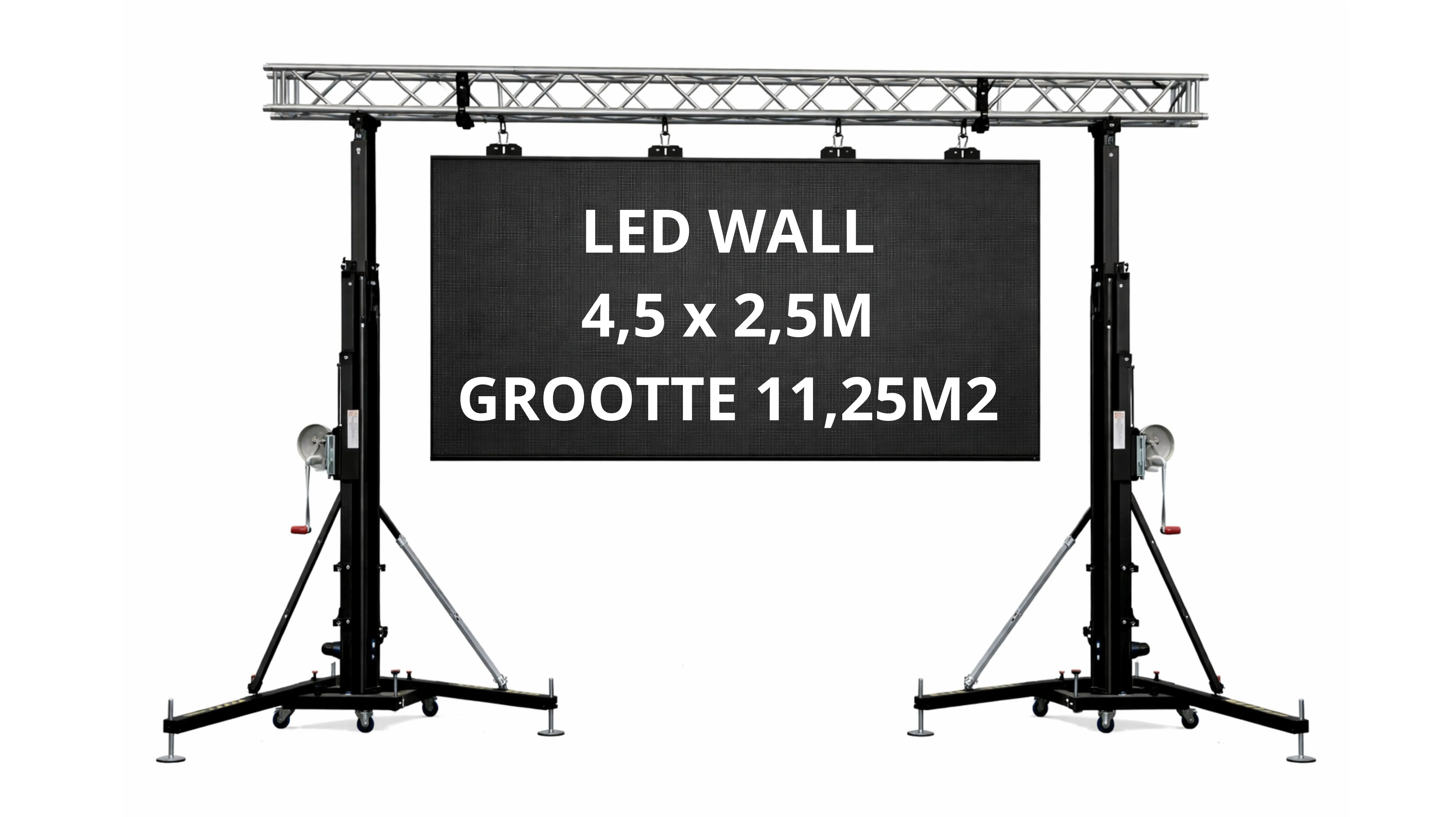 Verhuur: DMT Ledscherm 11m2 aan truss brug