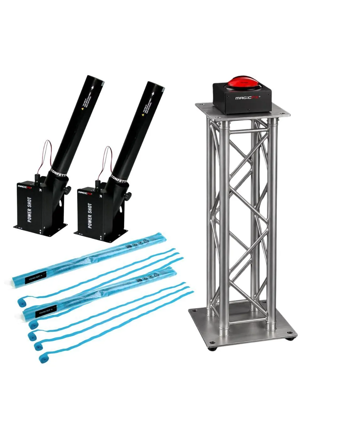 Verhuur: Gender reveal streamers shooter set Blauw