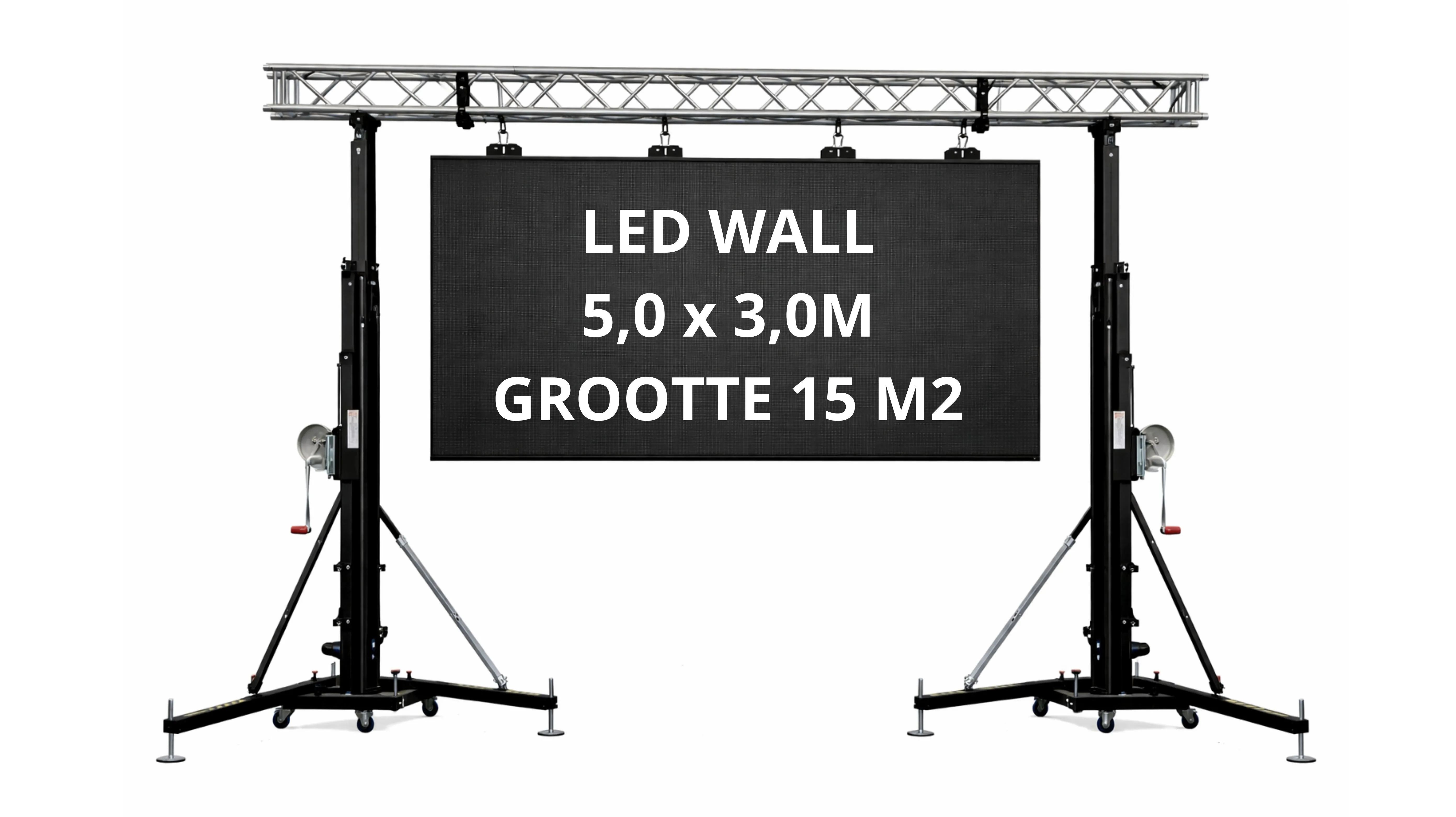 Verhuur: DMT Ledscherm 15m2 aan truss brug
