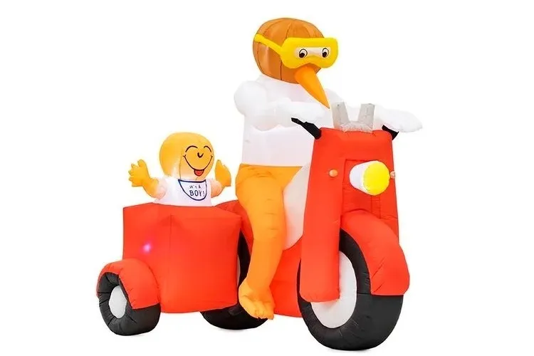 Verhuur: Indoor Ooievaar op scooter