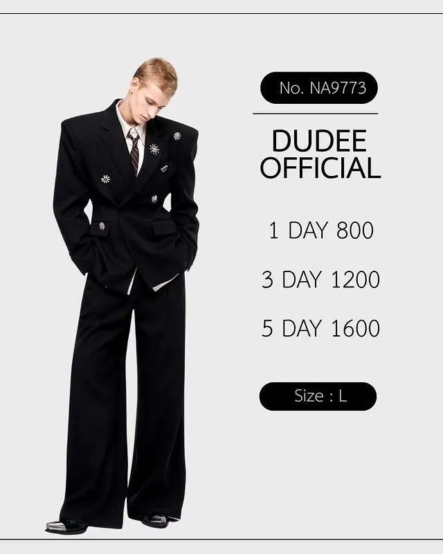 (NA9773) เสื้อสูท+กางเกง (ไม่รวมด้านใน) High-end Luxury Metal Brooch Suit / Pants
