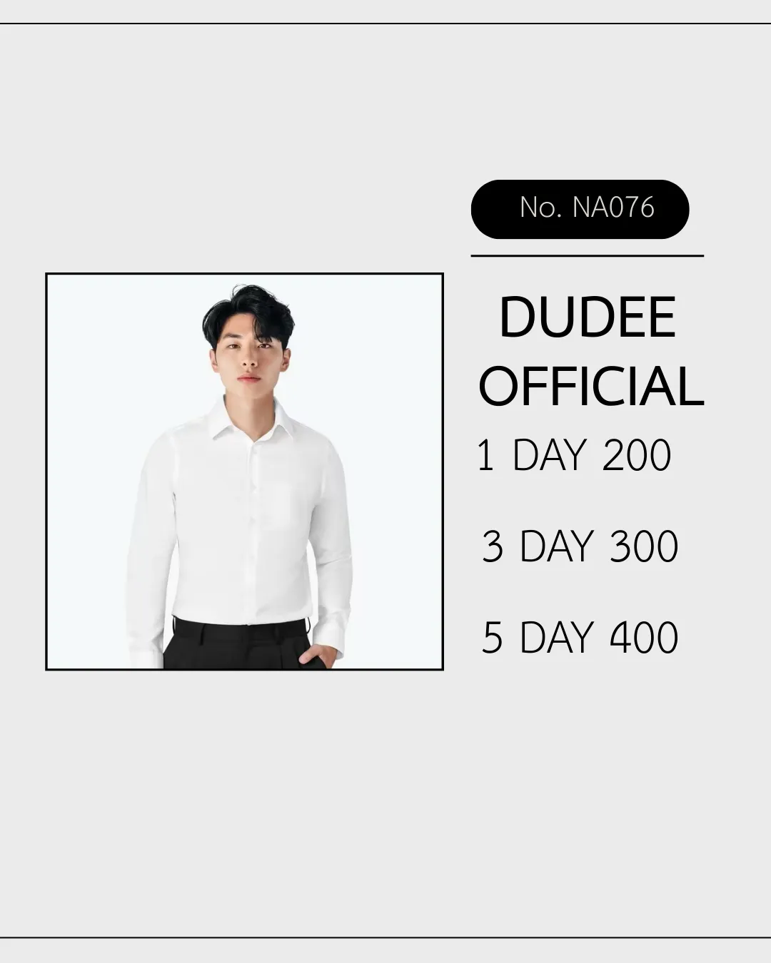 (NA076) เสื้อเชิ้ตขาว+เนคไทดำ 
