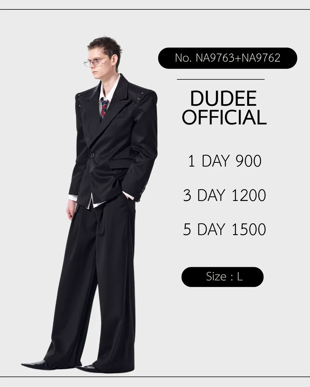 (NA9763+NA9762) เสื้อสูท+กางเกง (ไม่รวมเสื้อด้านใน)