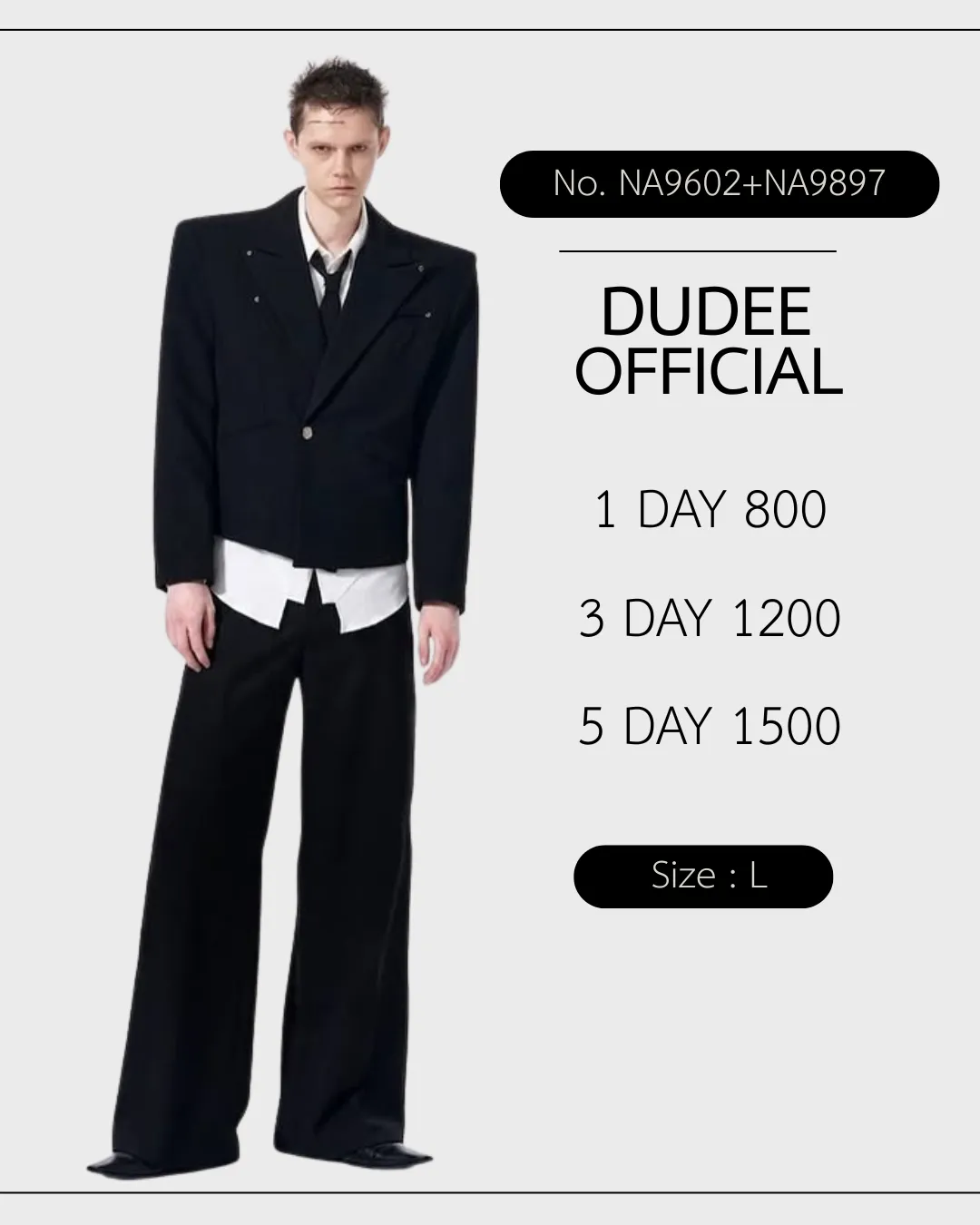 (NA9602+NA9897) เสื้อสูท+กางเกง (ไม่รวมด้านใน)