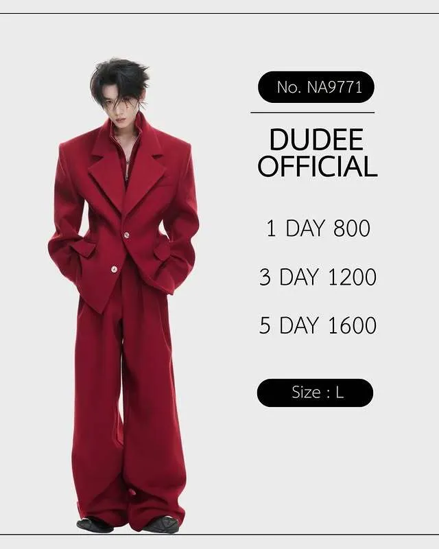 (NA9771) เสื้อสูท+กางเกง Layered Silhouette Tailored Suit Set