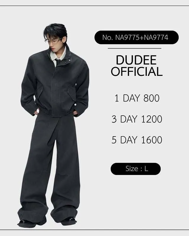 (NA9775+NA9774) แจ็คเก็ต+กางเกง  (ไม่รวมด้านใน) Vintage Washed Silhouette Jacket/pants
