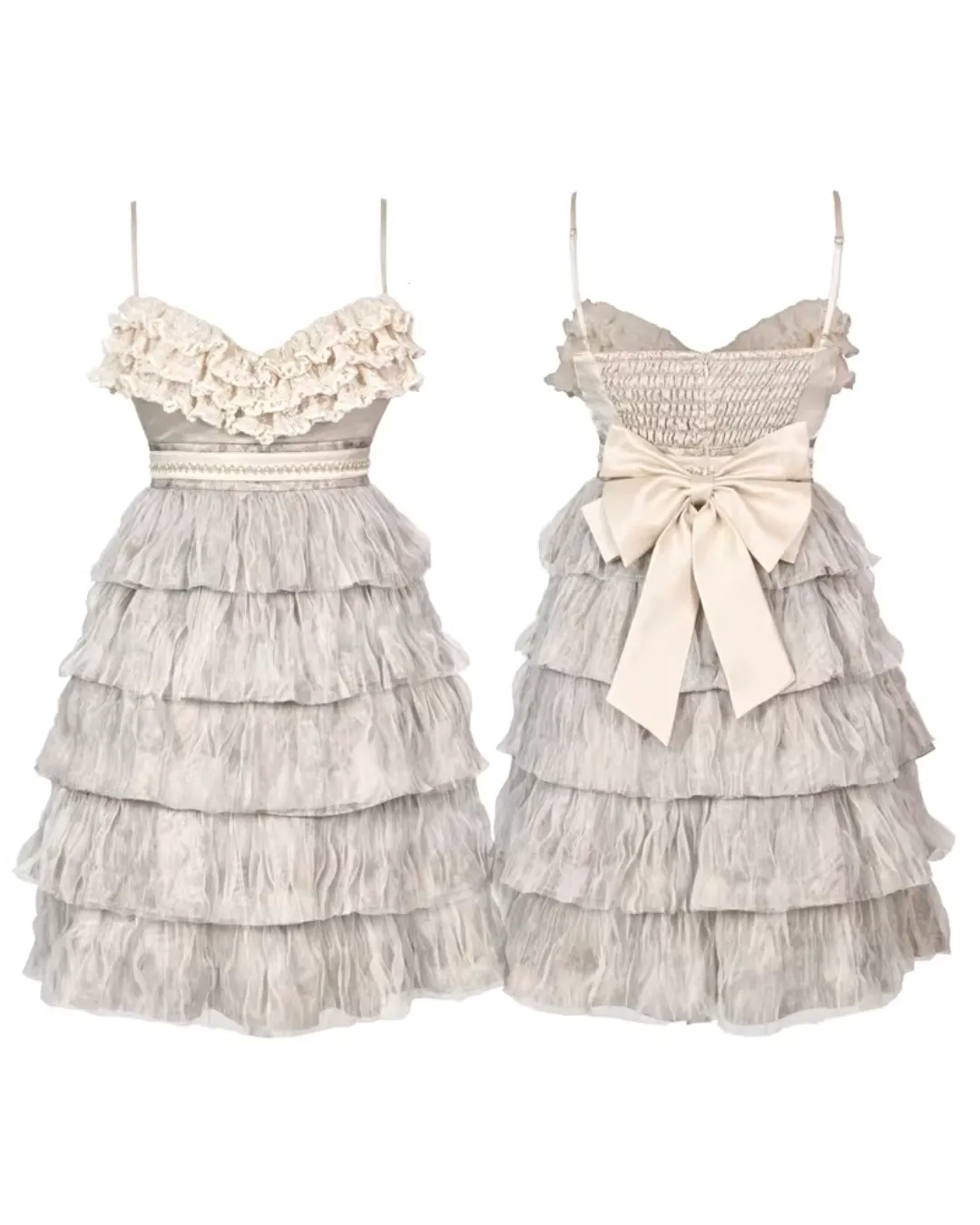 SS013 Vintage style high-waisted lace spaghetti strap evening dress "Blood Supply Original ◆ Slavic Heiress"