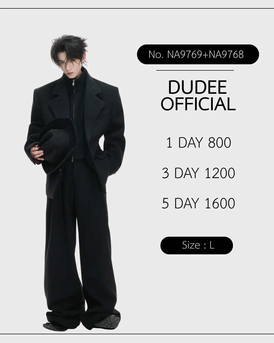 (NA9772) เสื้อสูท+กางเกง  Layered Silhouette Tailored Suit Set