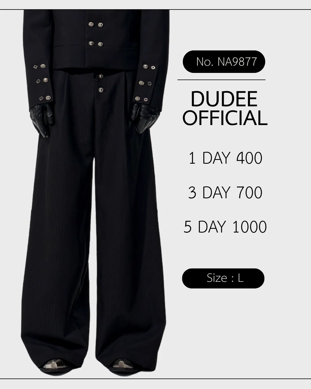 (เฉพาะกางเกง) Vertical Striped Double-breasted Stand-up Collar Pants