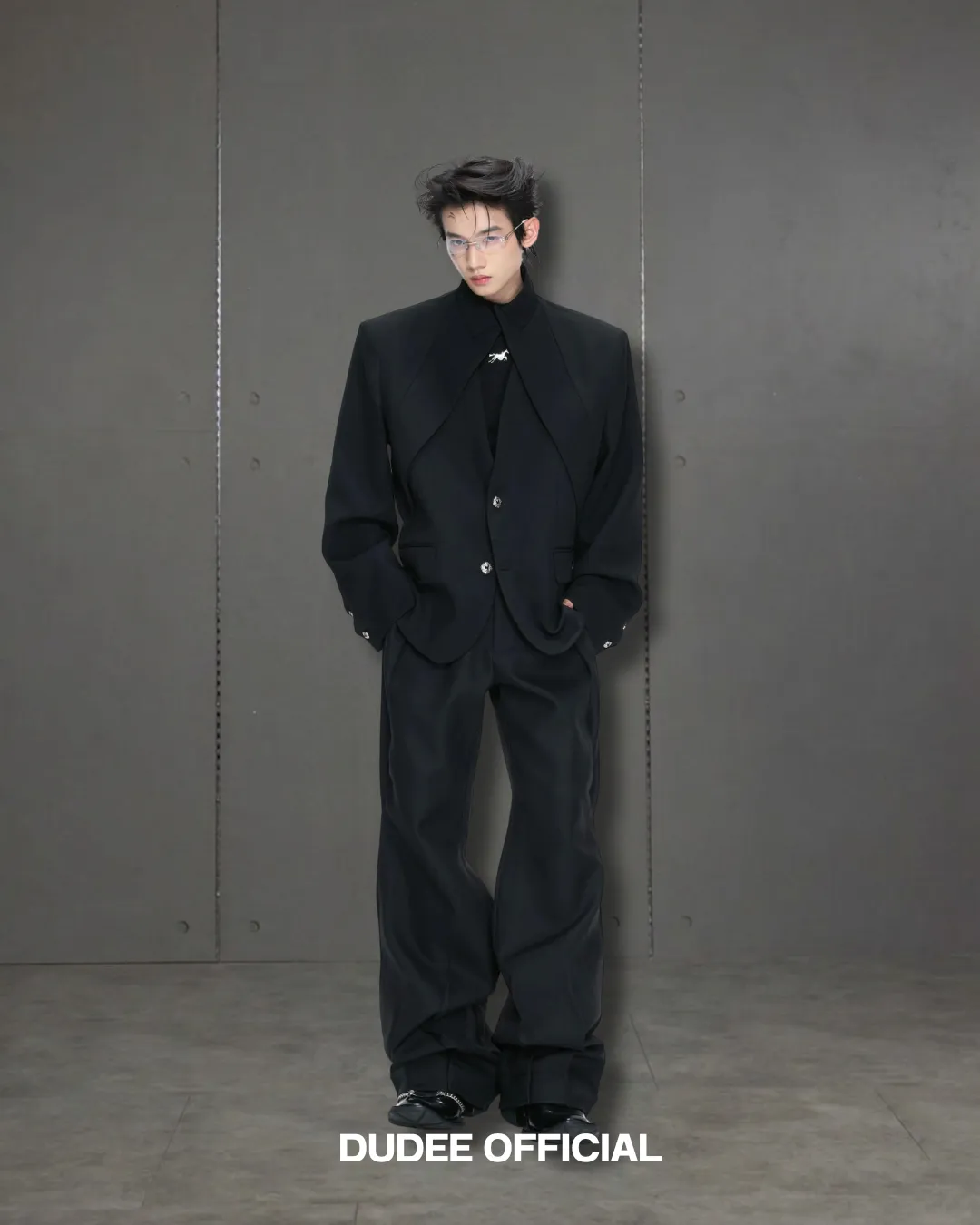 (NA9683) เสื้อ+กางเกง Layered V-Neck Blazer