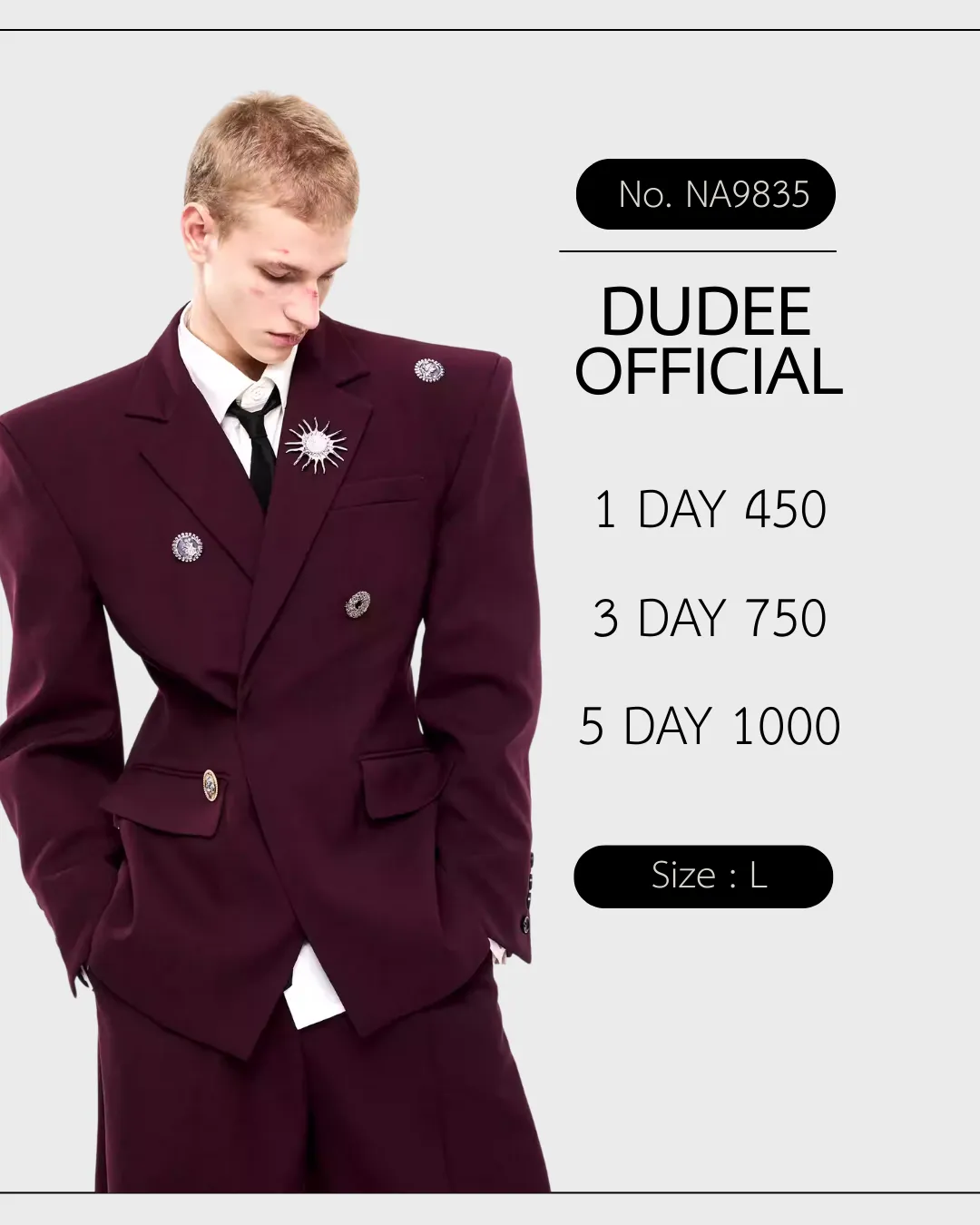 (เฉพาะเสื้อ) High-end Luxury Metal Brooch Suit