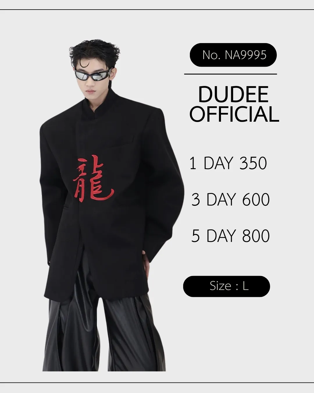 (NA9995) เฉพาะเสื้อสูท CulturE24s niche new Chinese style dragon year jacket embroidery