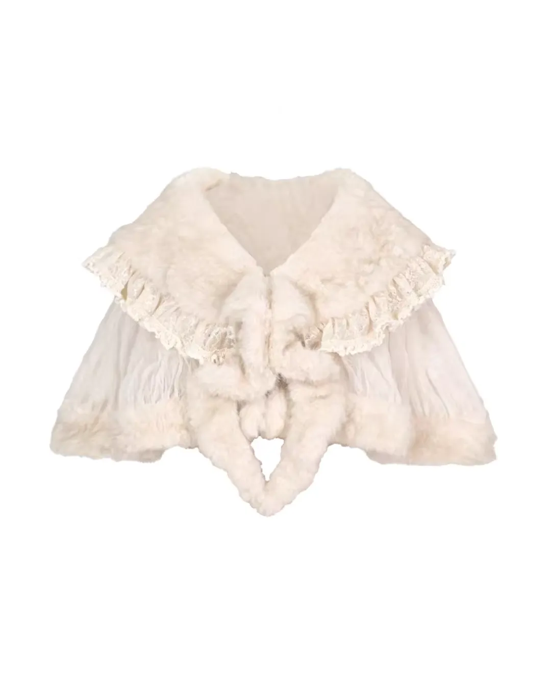 SS004 Blood Supply Original ◆ Slavic Heiress Beige Eco-friendly Fur Design Shawl Fur Cape Dress Outerwear