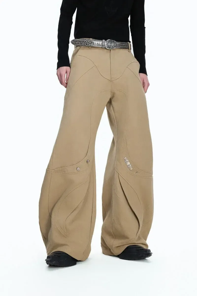(NA9790) เฉพาะกางเกง Washed Canvas Panel Blade Pants
