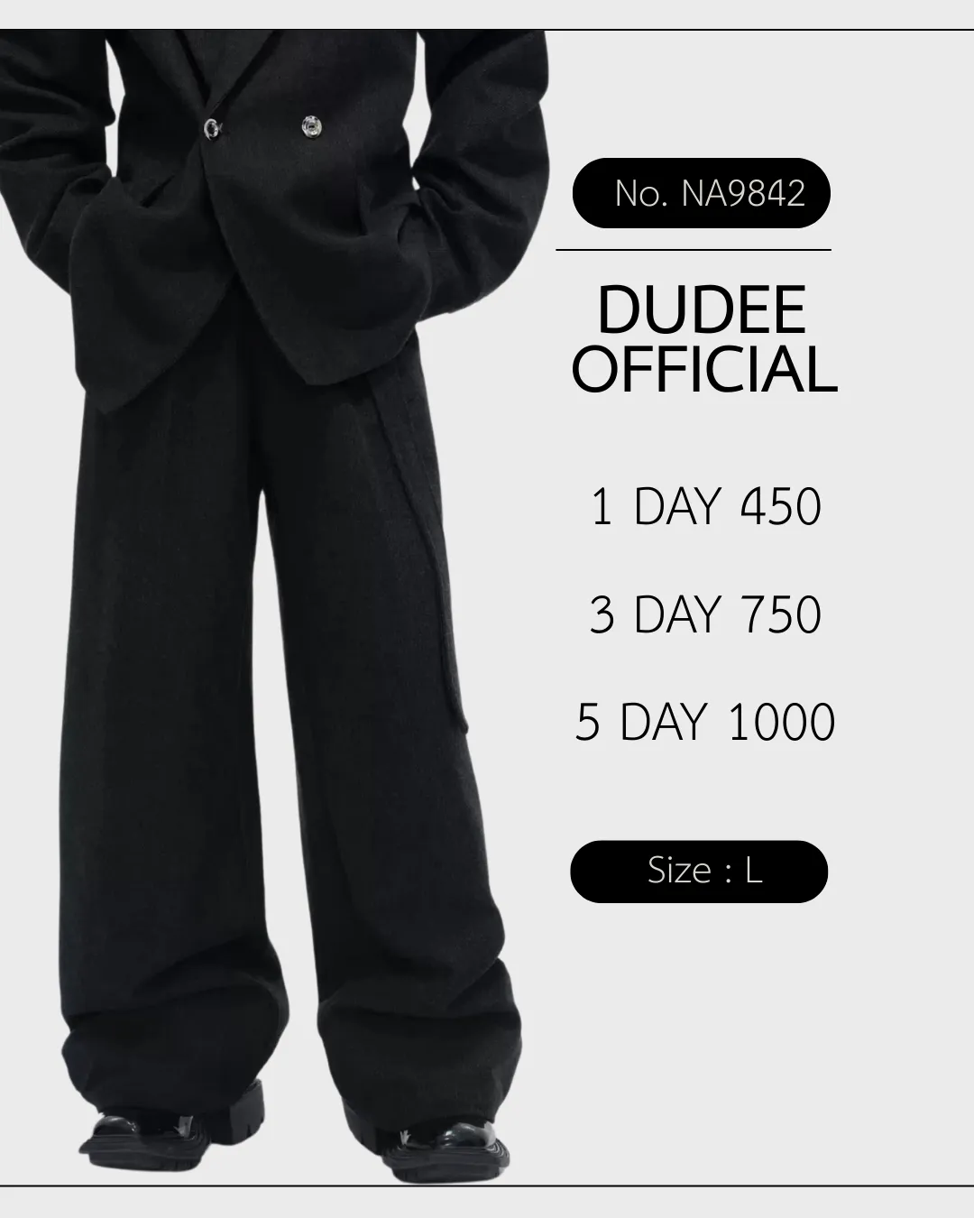 (NA9842) เฉพาะกางเกง Elegant Detachable Fur Collar Wool Trousers