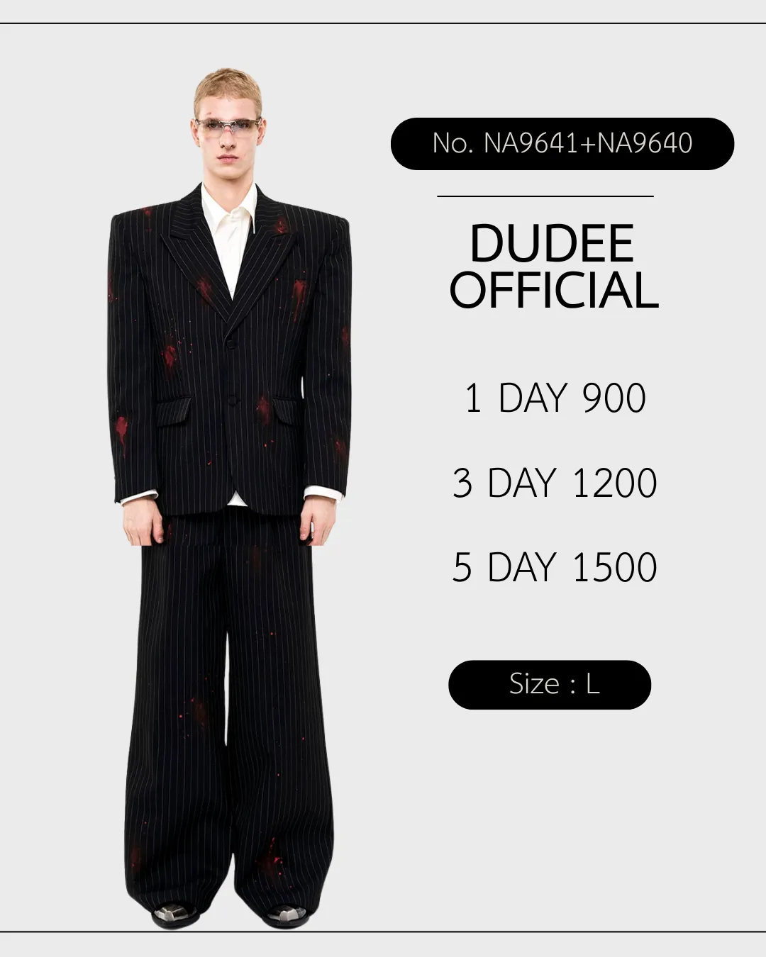 (NA9641+NA9640) เสื้อสูท+กางเกง (ไม่รวมด้านใน)