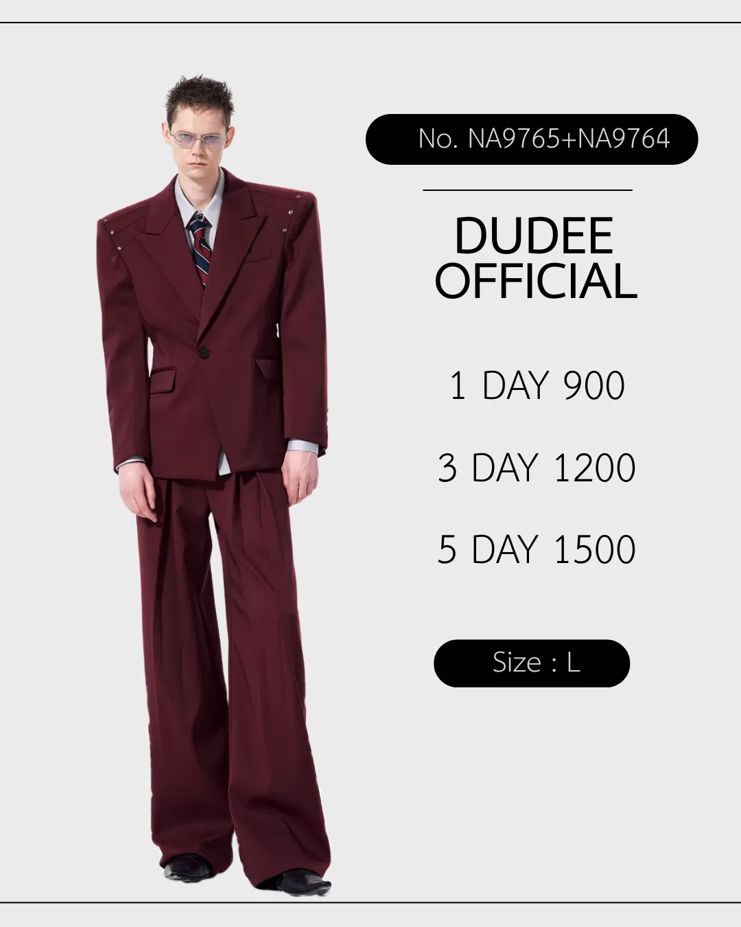 (NA9765+NA9764) เสื้อสูท+กางเกง (ไม่รวมเสื้อด้านใน)