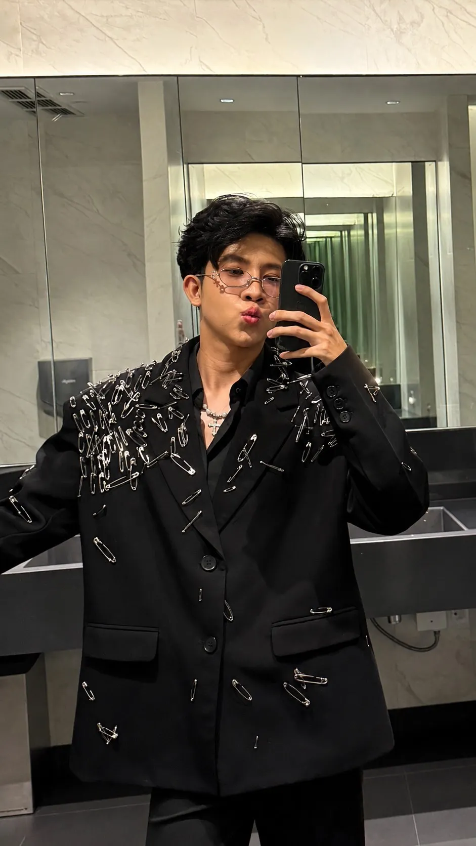รีวิว (NA9831) เฉพาะเสื้อ Haute Couture Hand-pinned Blazer