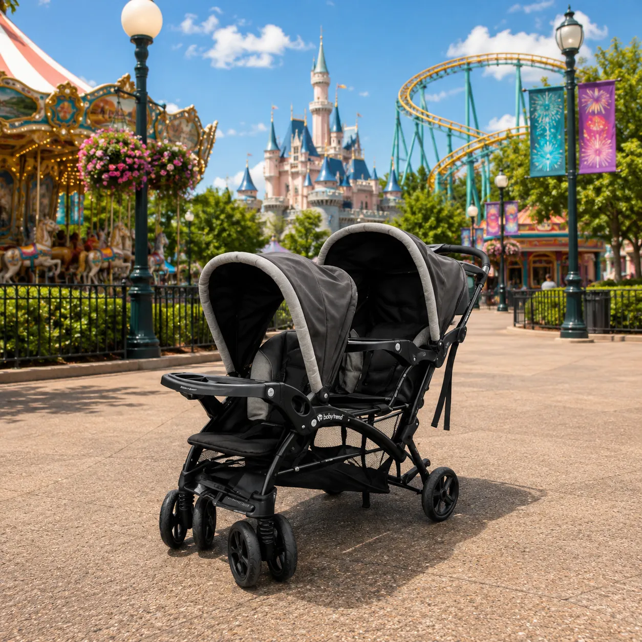 DELUXE DOUBLE STROLLER - ALLOW 24 HOURS FOR DELIVERY
