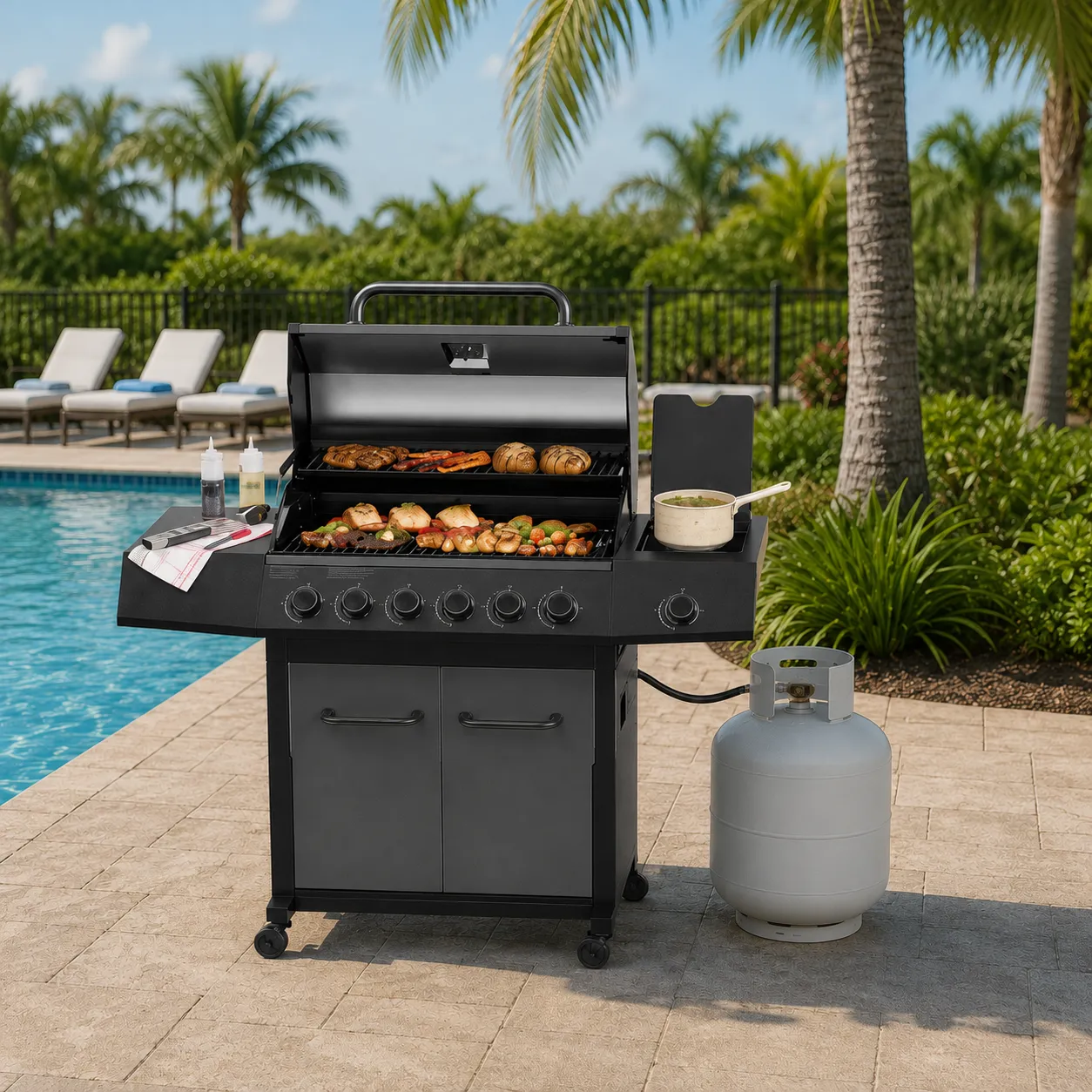 6 BURNER BBQ - ALLOW 24 HOURS FOR DELIVERY