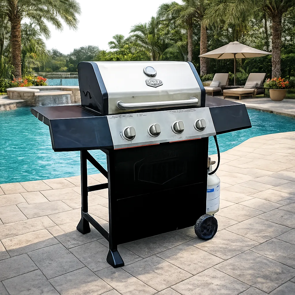 4 BURNER BBQ - ALLOW 24 HOURS FOR DELIVERY