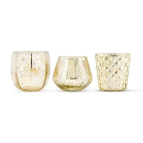 Assorted Gold Mercury Candle Holders