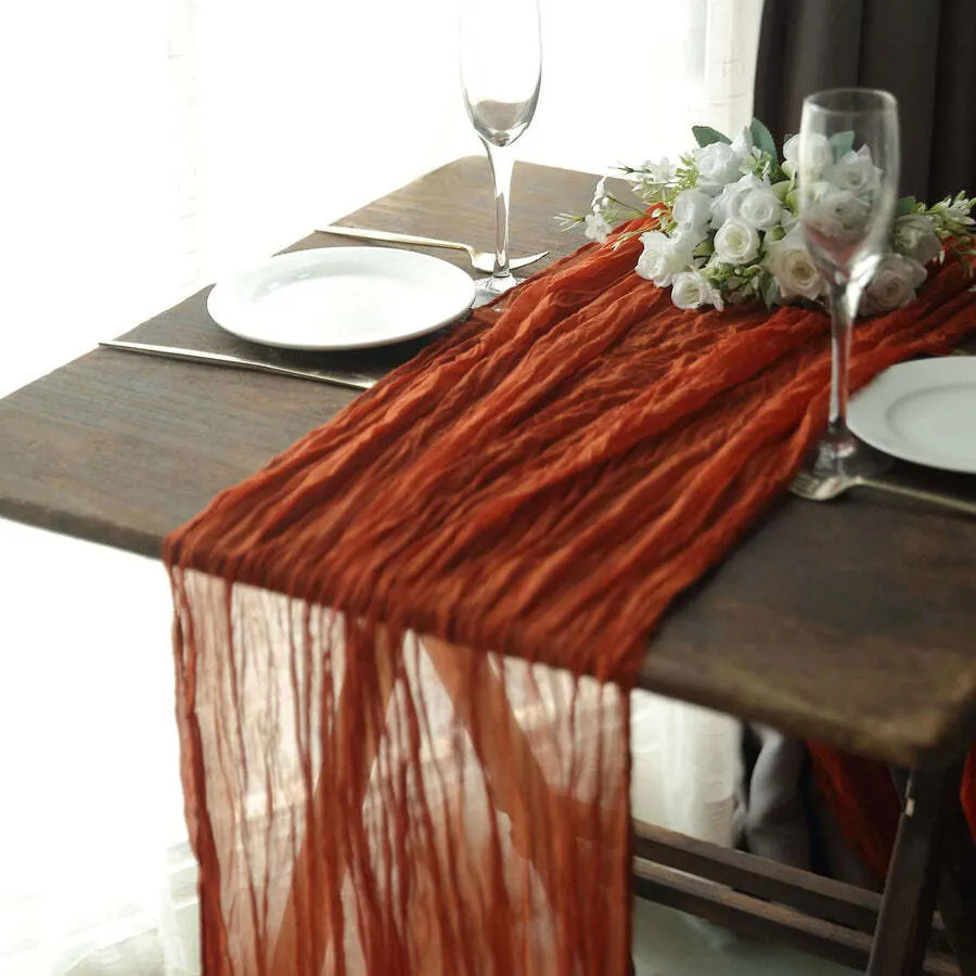 Rust Cheesecloth Runners