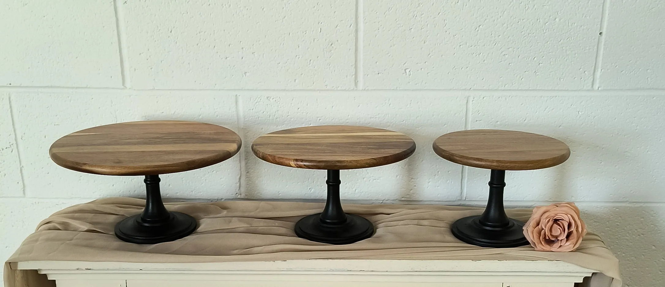 Black Pedestal Wood Cake Stands