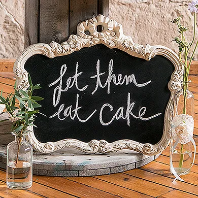 White Ornate Chalkboard