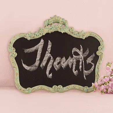 Green Ornate Chalkboard Stand