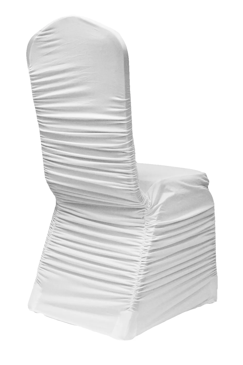 White Ruched Spandex Chair Covers