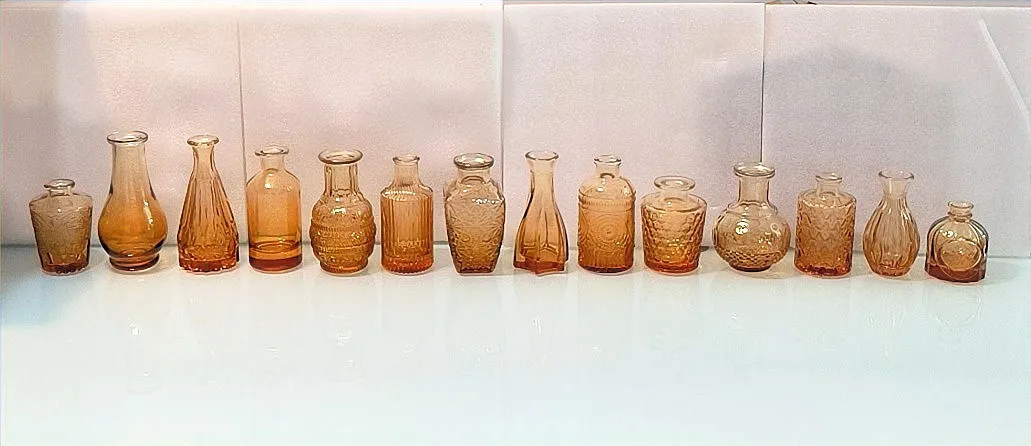 Mixed Amber Bud Vases