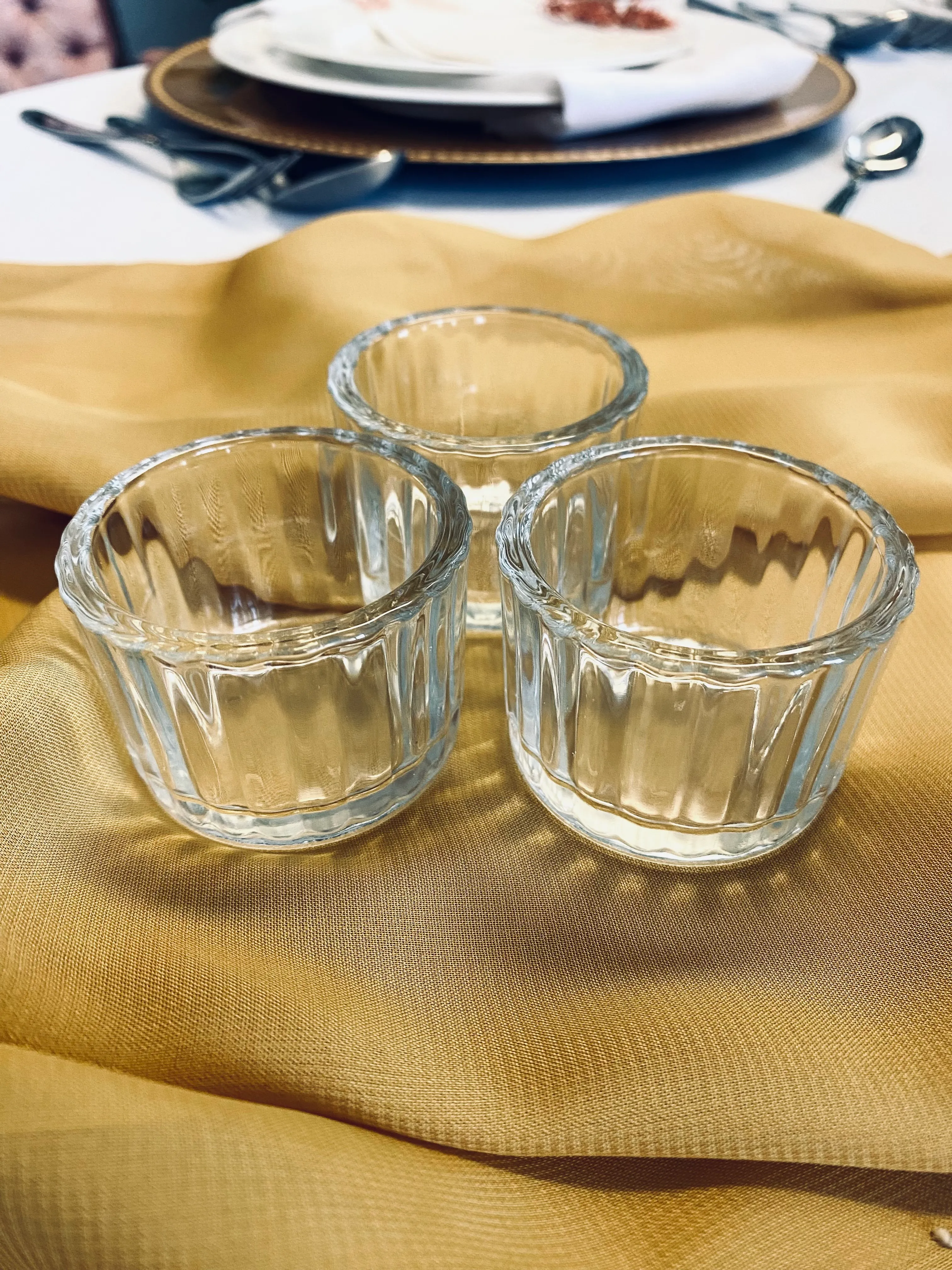 Clear Ribbed Tealight Holders