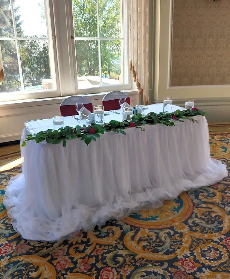White Tulle Table Skirt