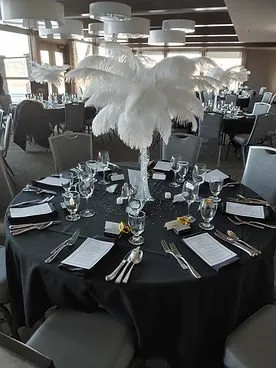 White Ostrich Feather Centrepieces