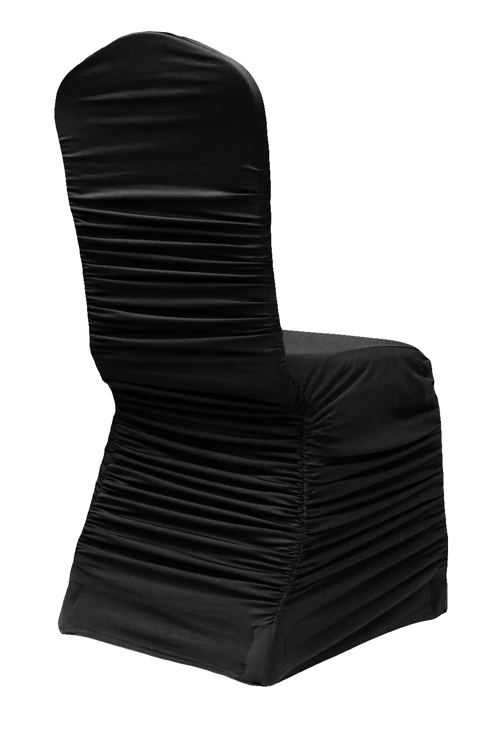 Black Spandex Ruched Chair Covers