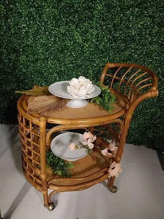 Wicker Bar Cart